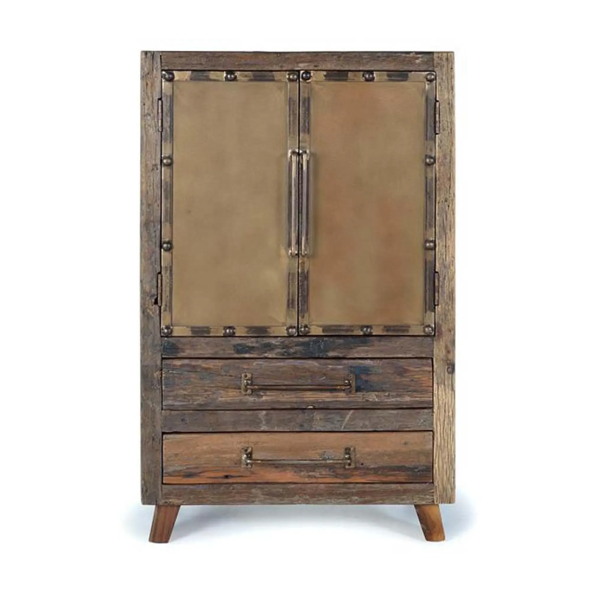 Pemberton Railway Wood 2 Door Hall Cabinet - Natural