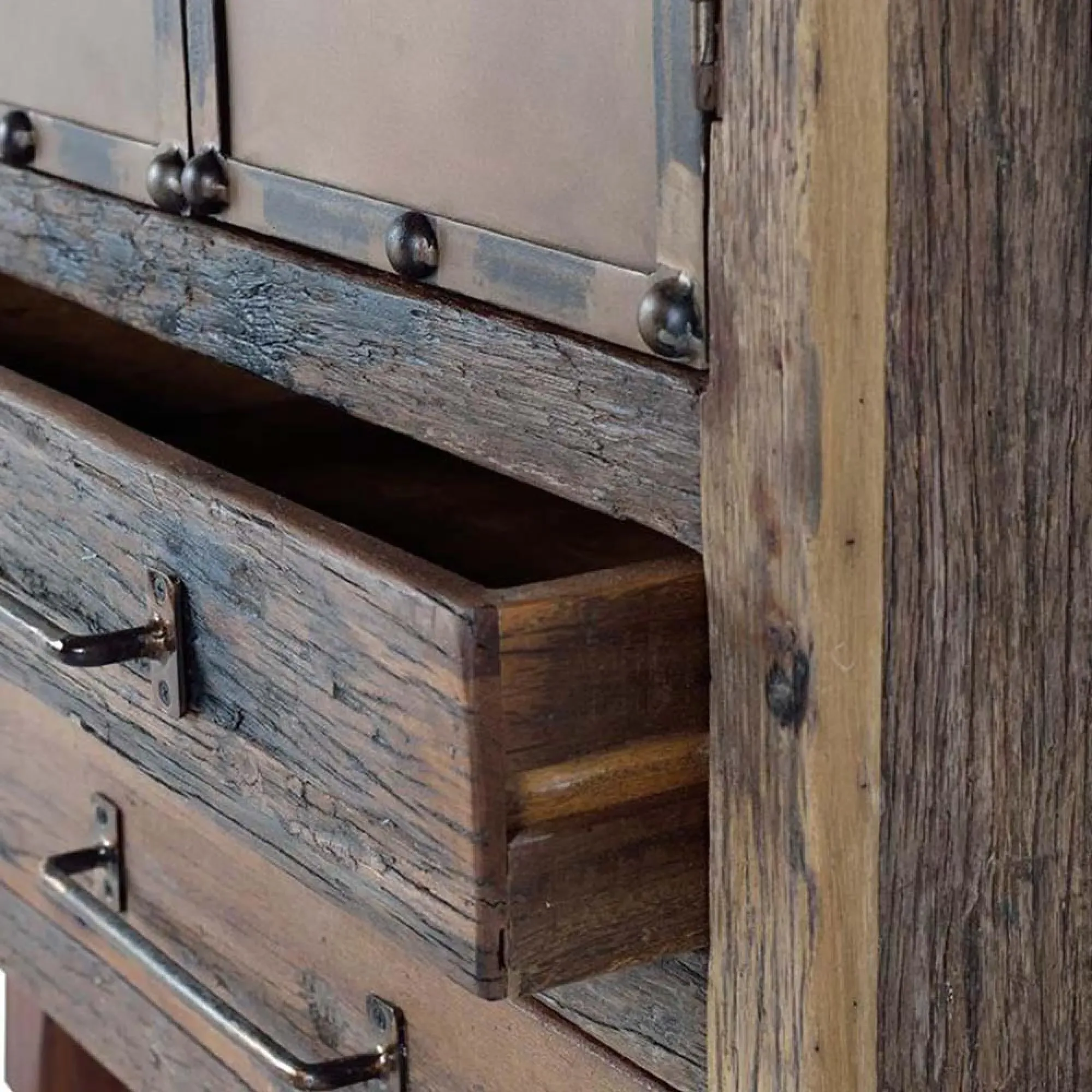 Pemberton Railway Wood 2 Door Hall Cabinet - Natural