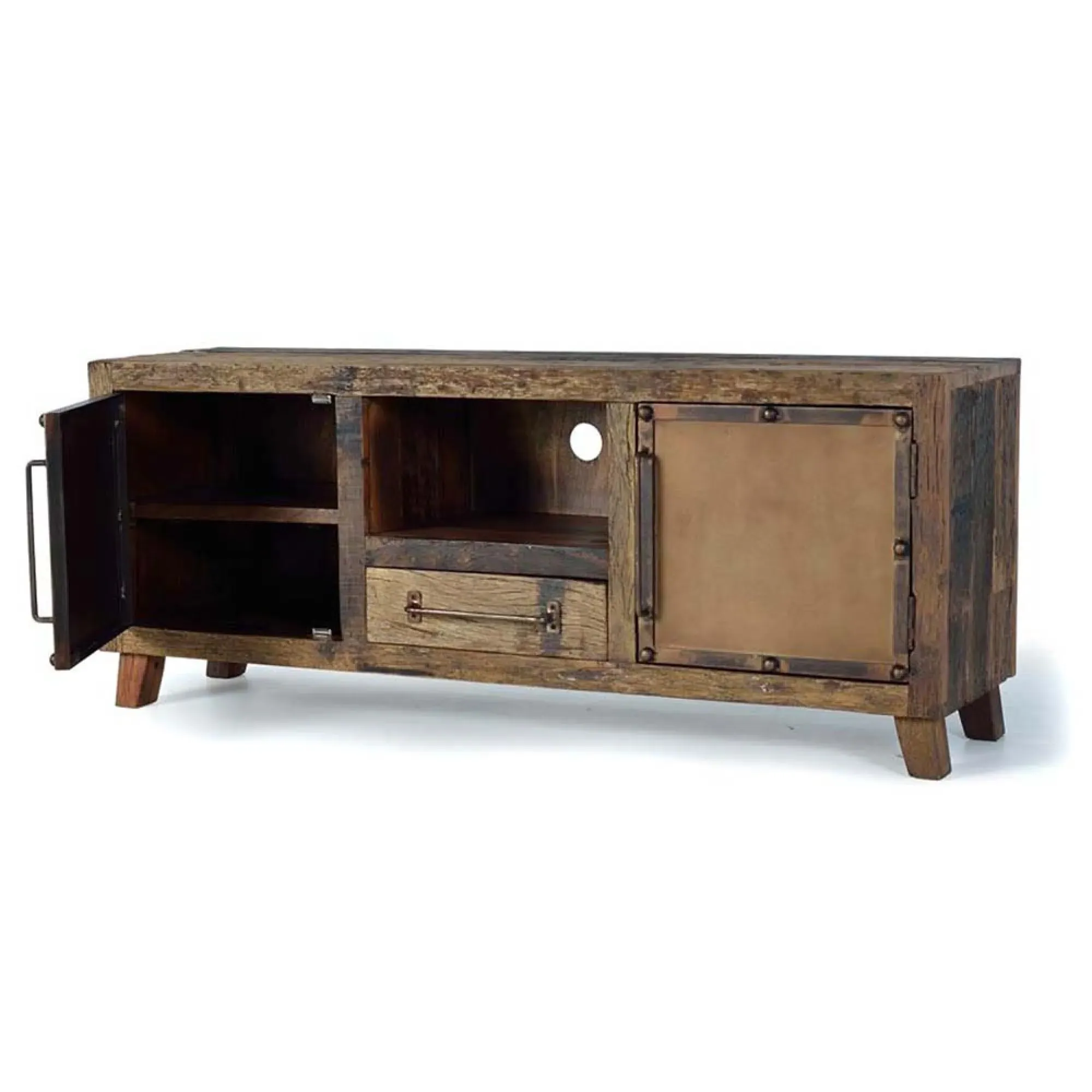 Pemberton Railway Wood 2 Door TV Unit - Natural