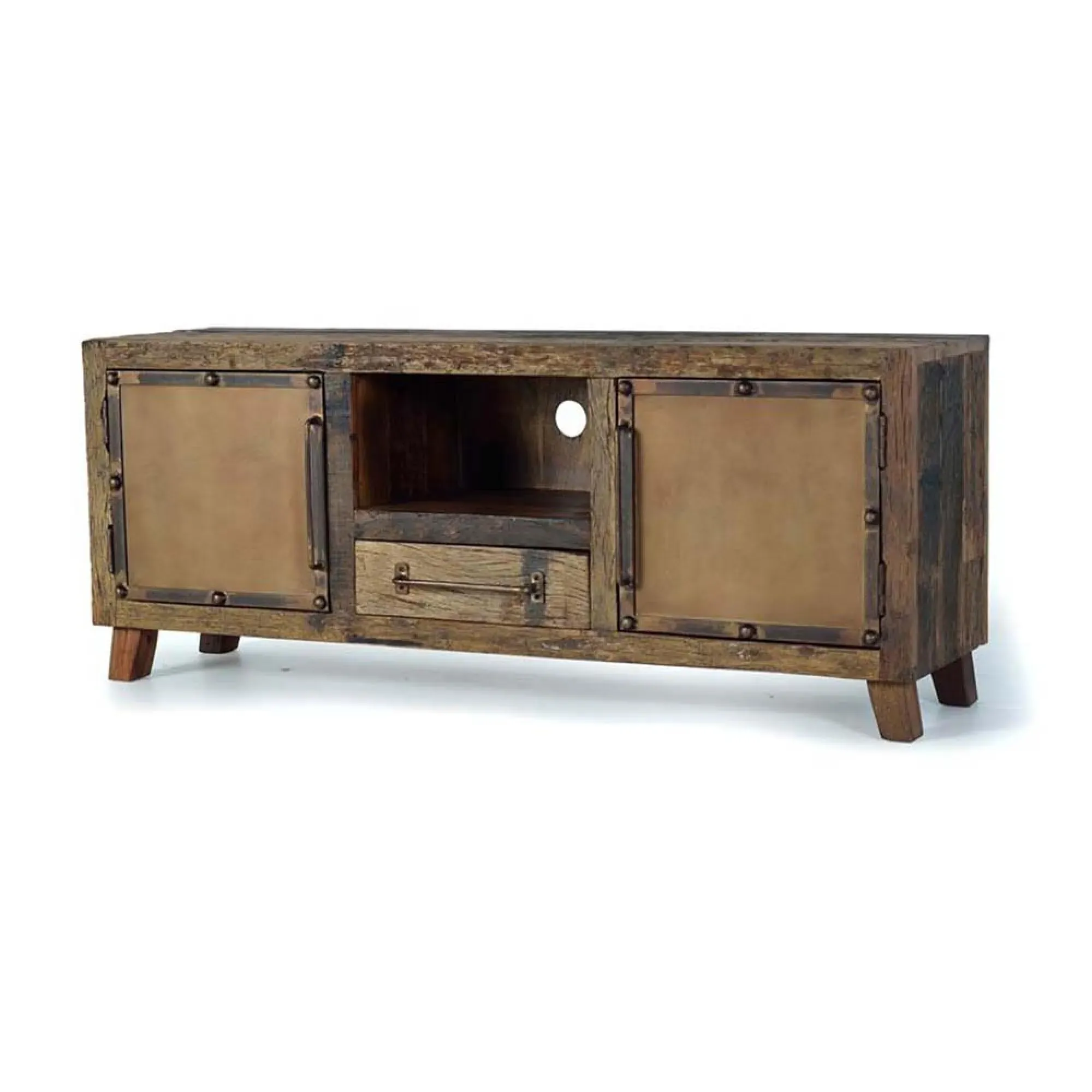 Pemberton Railway Wood 2 Door TV Unit - Natural