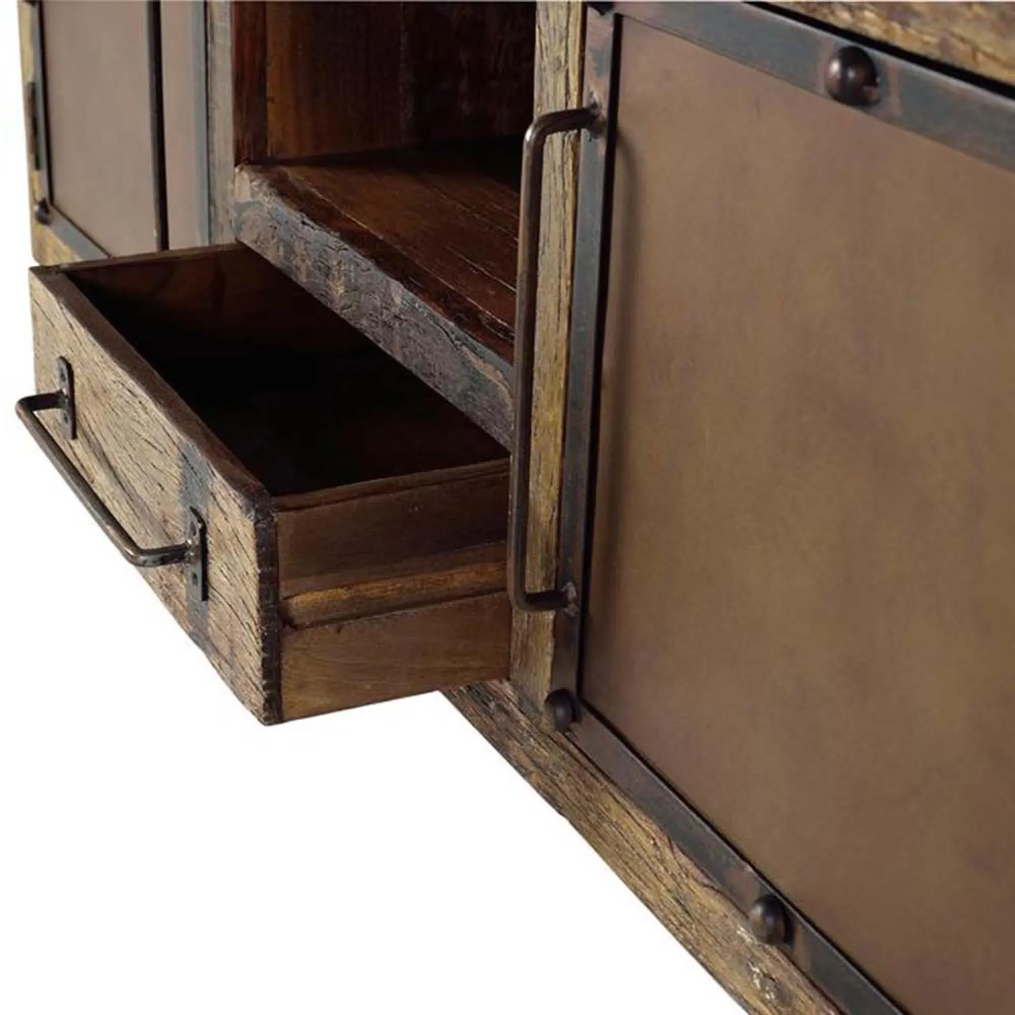 Pemberton Railway Wood 2 Door TV Unit - Natural