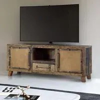 Pemberton Railway Wood 2 Door TV Unit - Natural