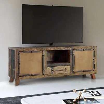 Pemberton Railway Wood 2 Door TV Unit - Natural