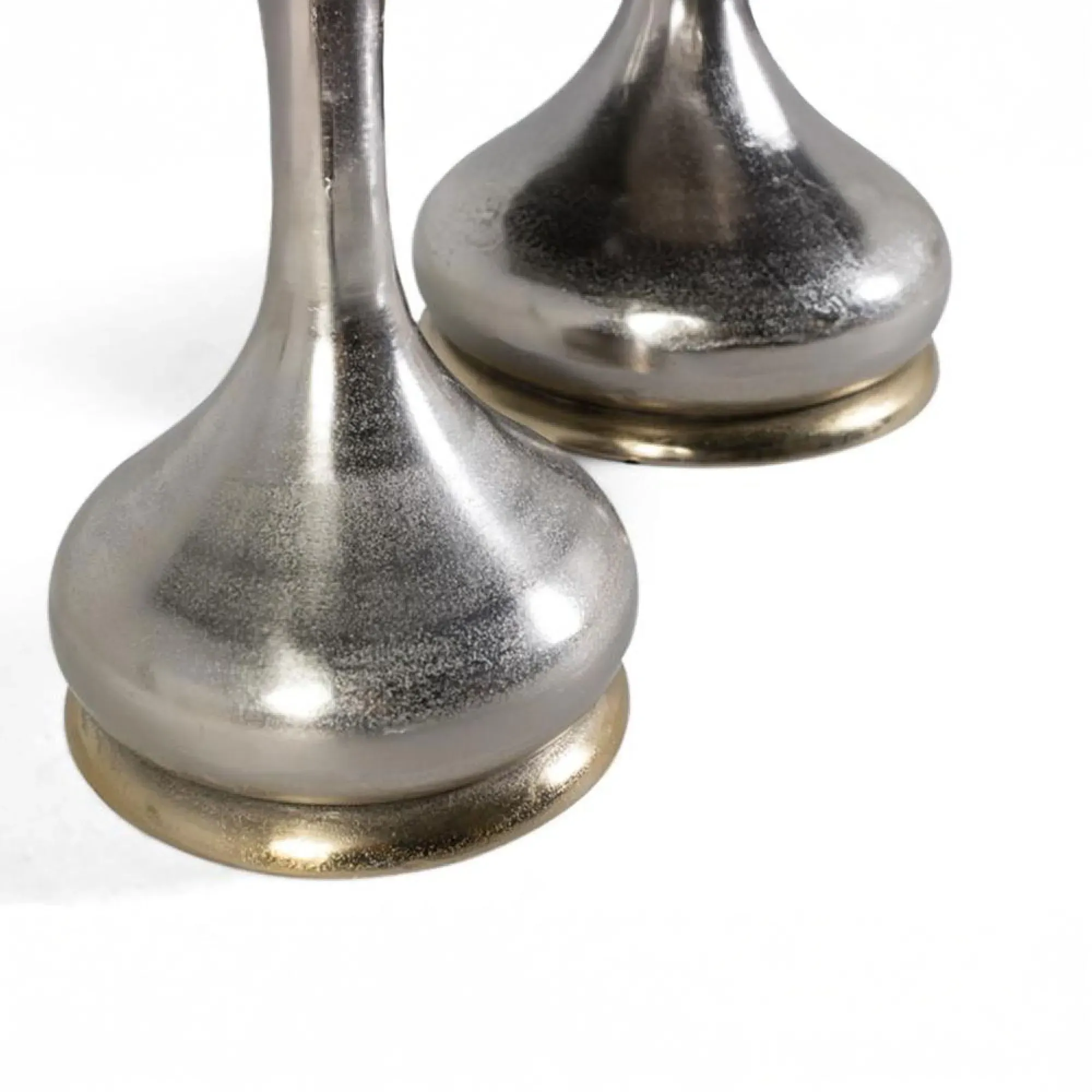 Perugia Round Side Table Set of 2 - White, Marble