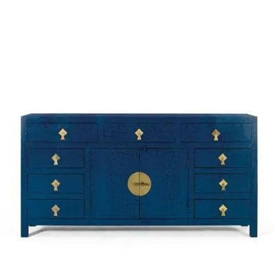 Pesaro 2 Door Extra Large Sideboard - Blue, Mango Wood