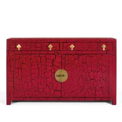 Pesaro 2 Door Medium Sideboard - Red, Mango Wood