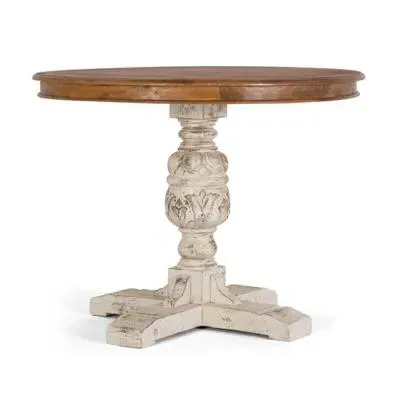Pescara Round Pedestal Dining Table - Natural, Mango Wood