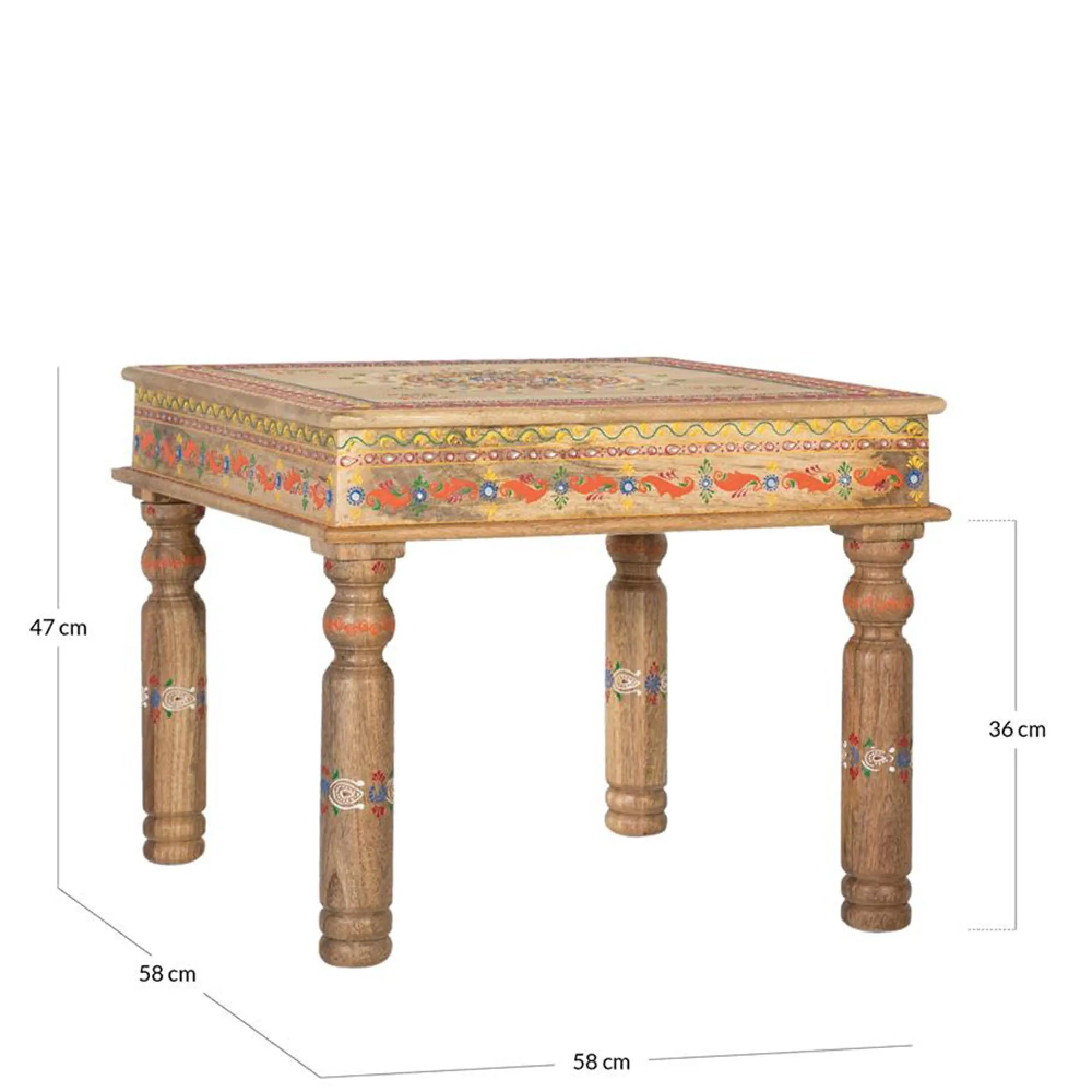 Piacenza Square Side Table - Natural, Mango Wood