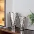 Pierre Hammered Effect Metal Vase Set of 2 - Silver
