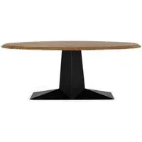 Pisa Oval 8-Seater Pedestal Dining Table - Natural, Acacia Wood
