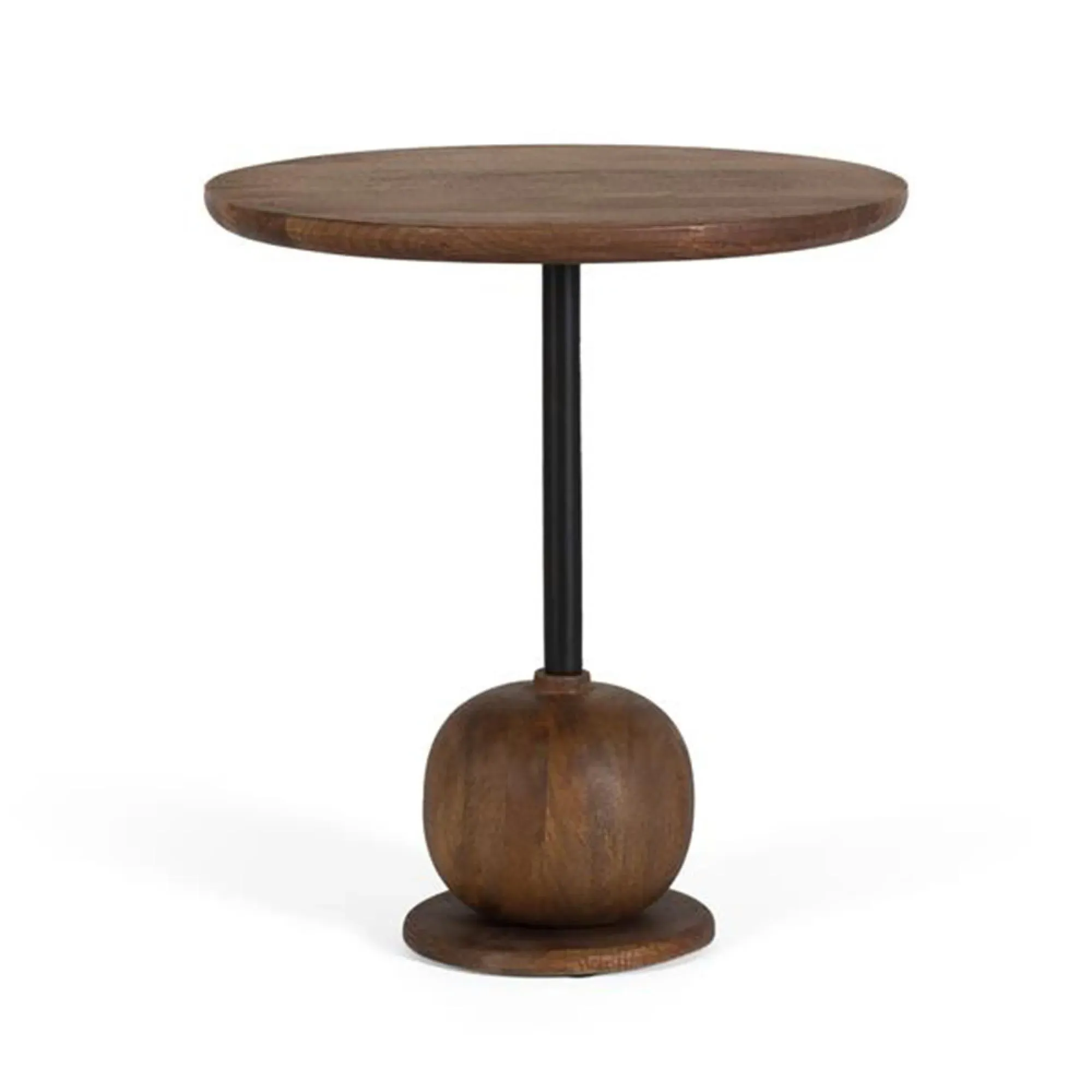 Potenza Round Side Table - Hazelnut, Mango Wood