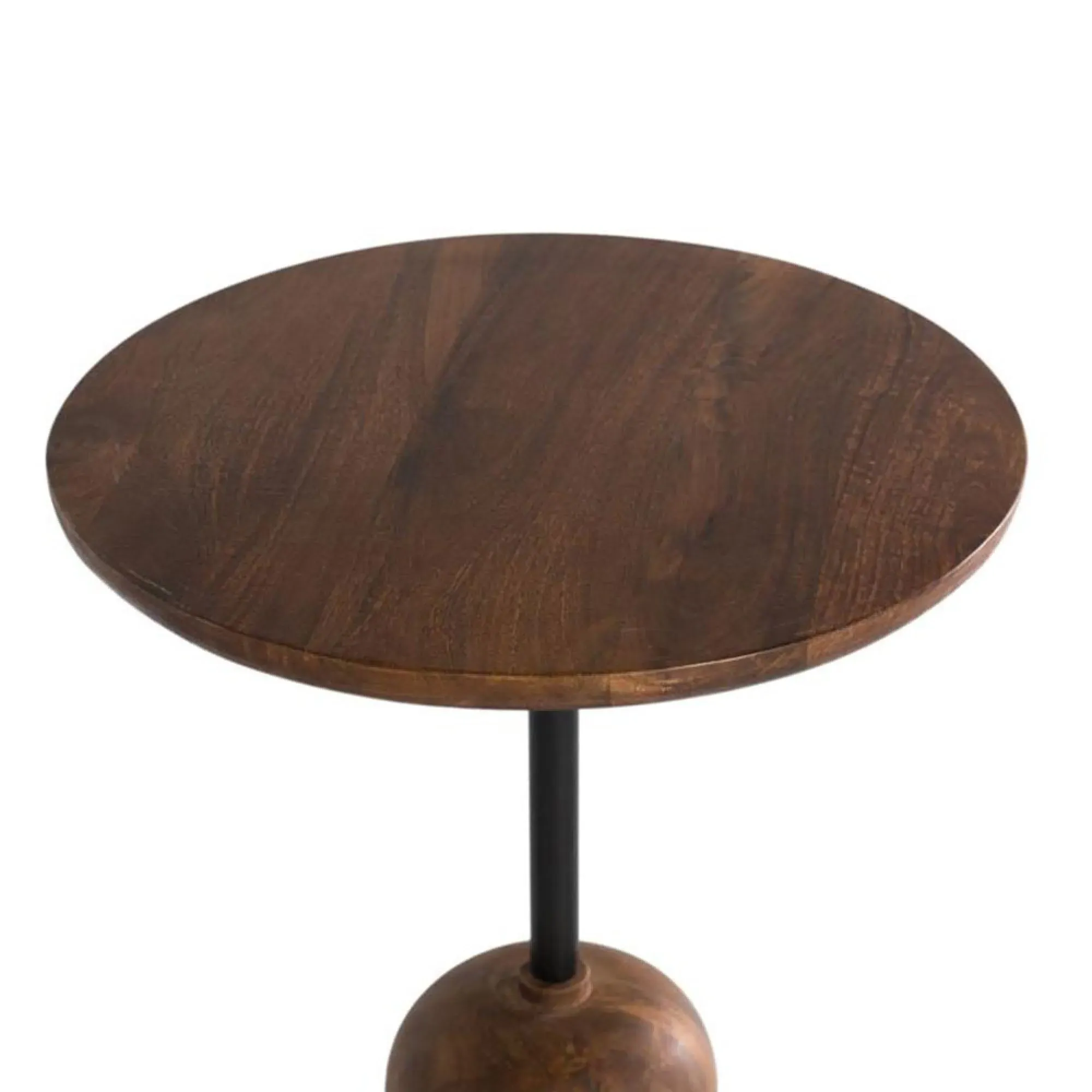 Potenza Round Side Table - Hazelnut, Mango Wood