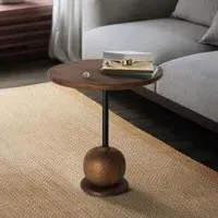 Potenza Round Side Table - Hazelnut, Mango Wood