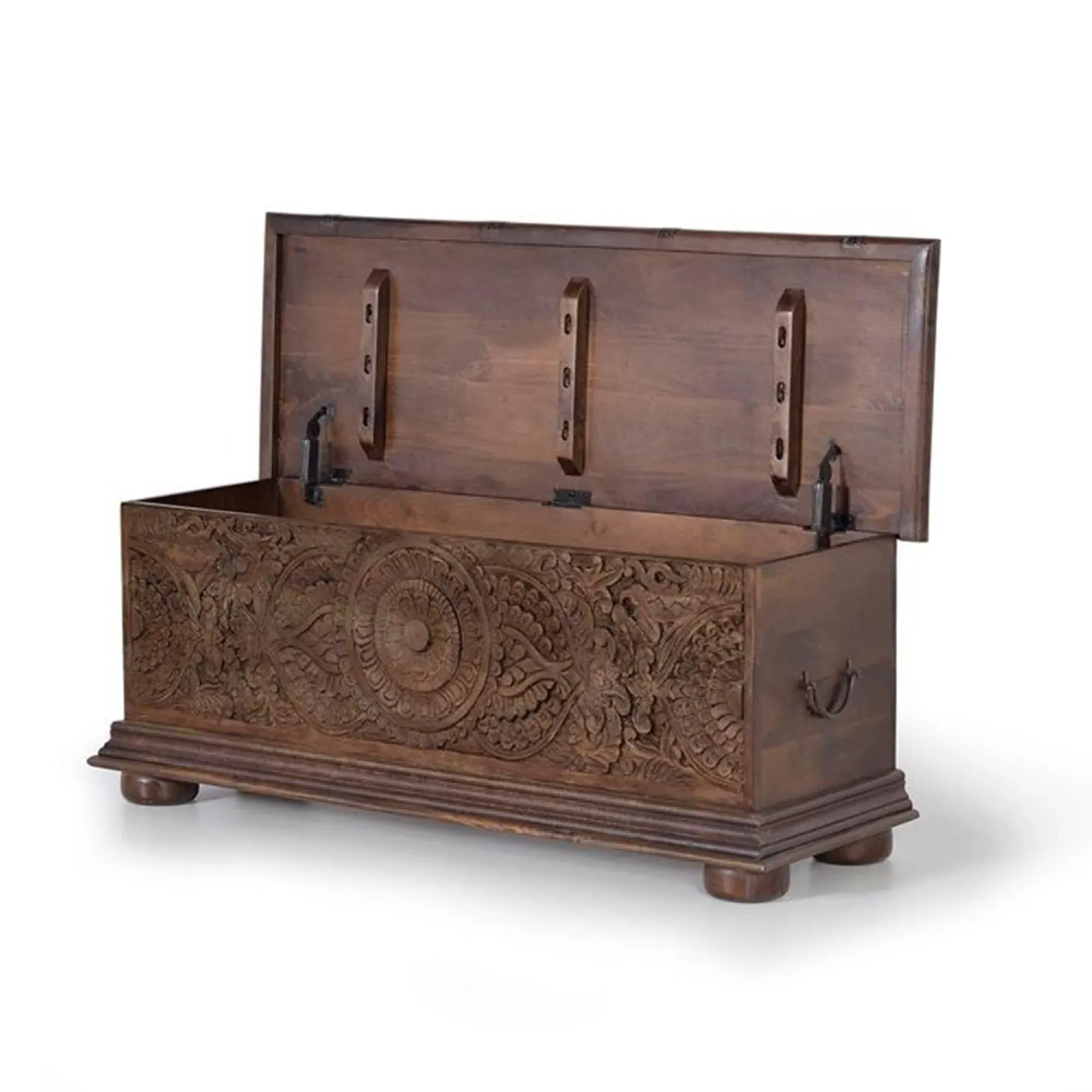 Pragraten Carved Storage Trunk - Brown, Mango Wood