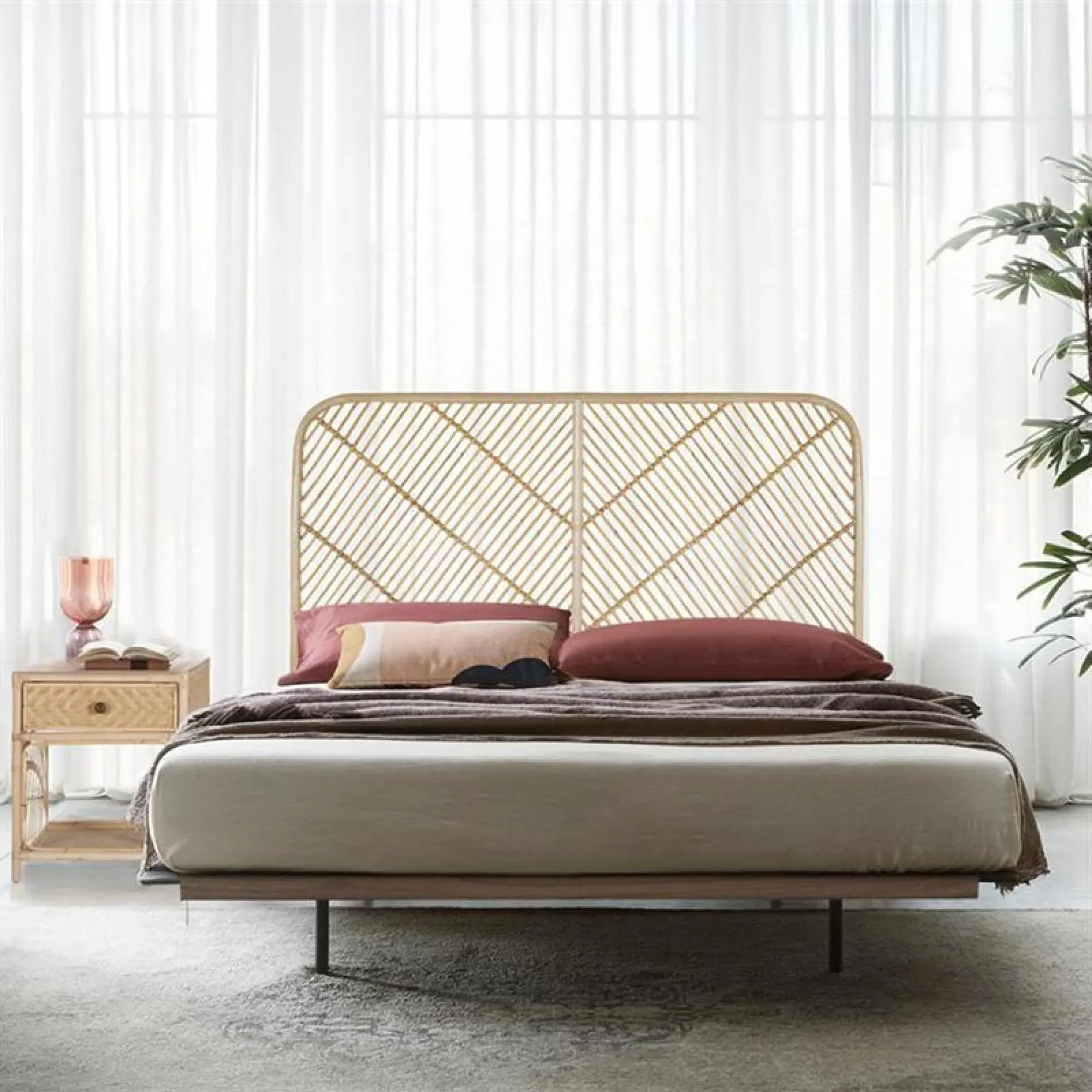 Pruteni Large Rattan Headboard - Natural