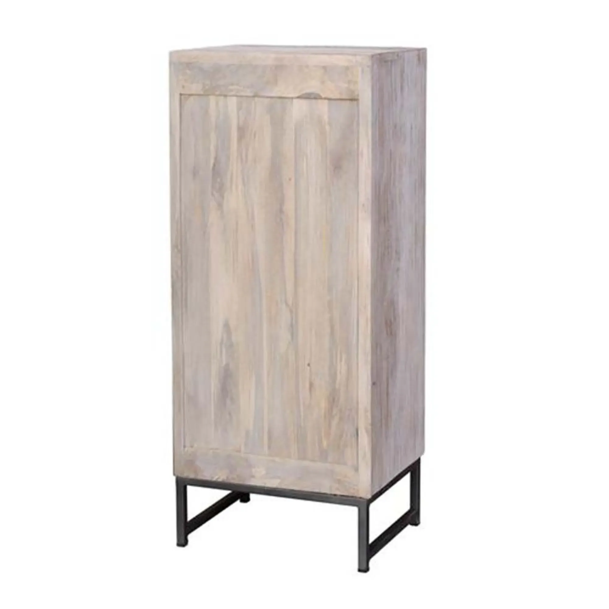 Quintana 5 Drawer Tall Chest - White Washed, Mango Wood