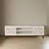 Quintana Carved Large 2 Door TV Unit - White Washed, Mango Wood