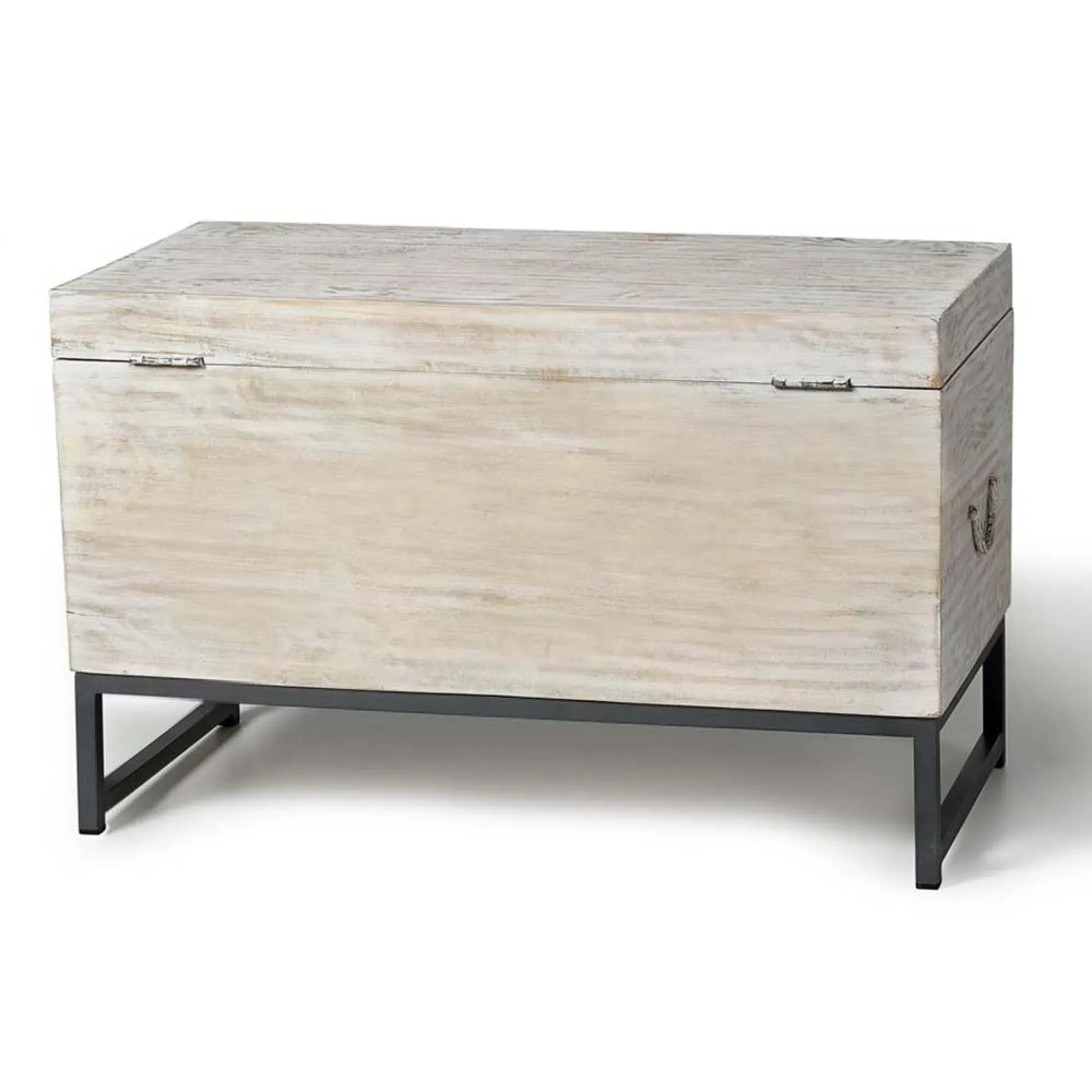 Quintana Storage Trunk - White Washed, Mango Wood