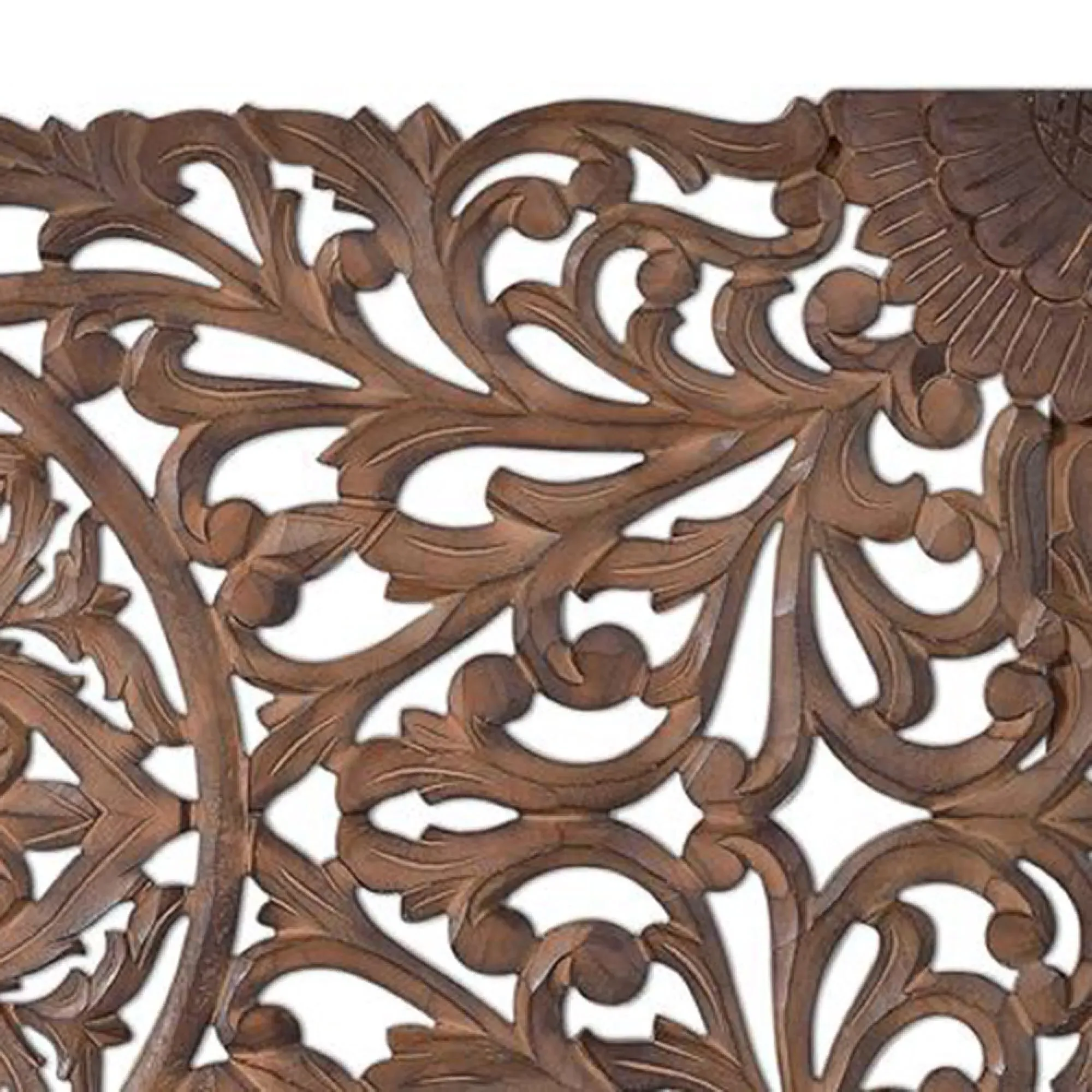 Radoyya Carved Wood Headboard - Aged Brown