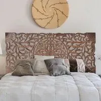 Radoyya Carved Wood Headboard - Aged Brown