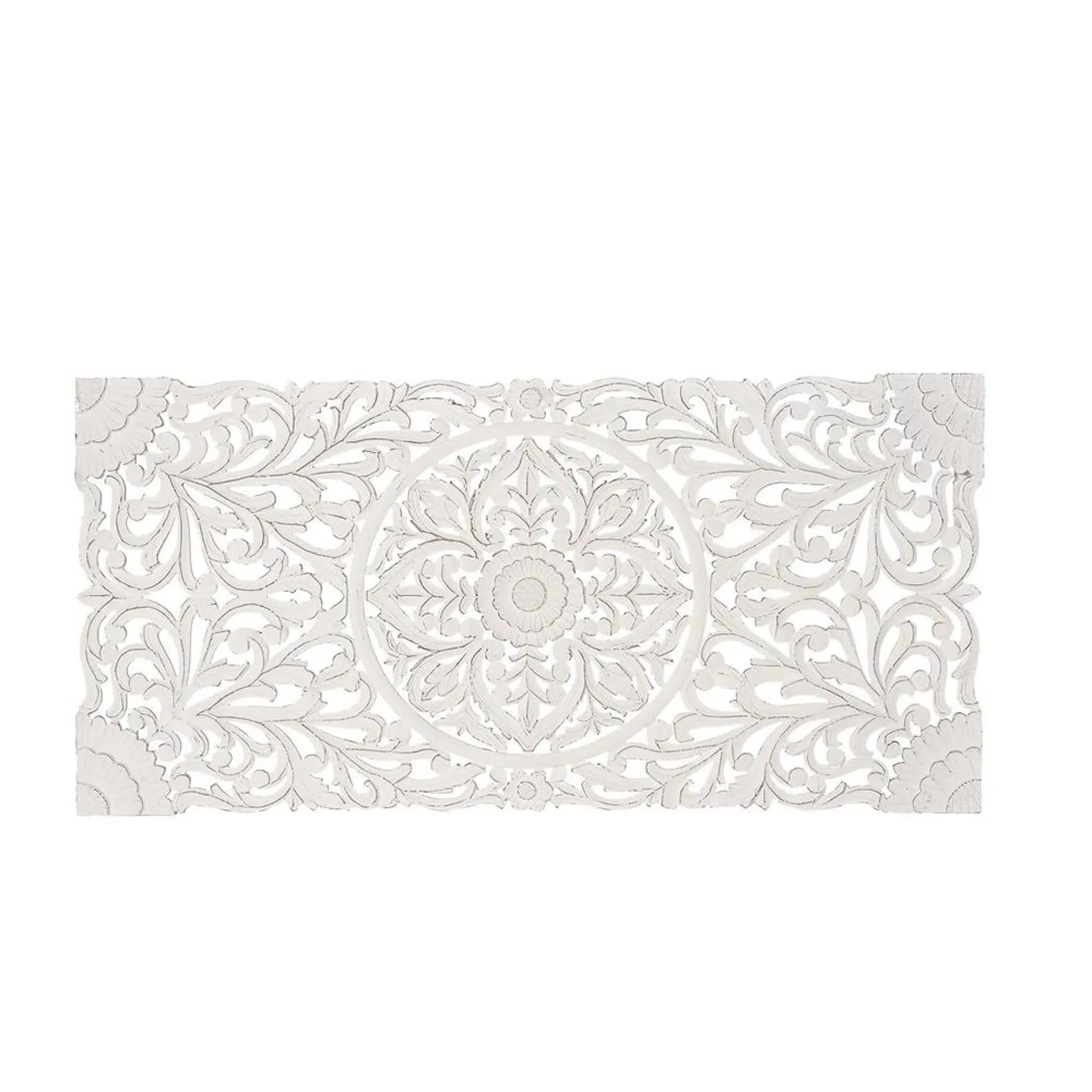 Radoyya Carved Wood Headboard - Aged White