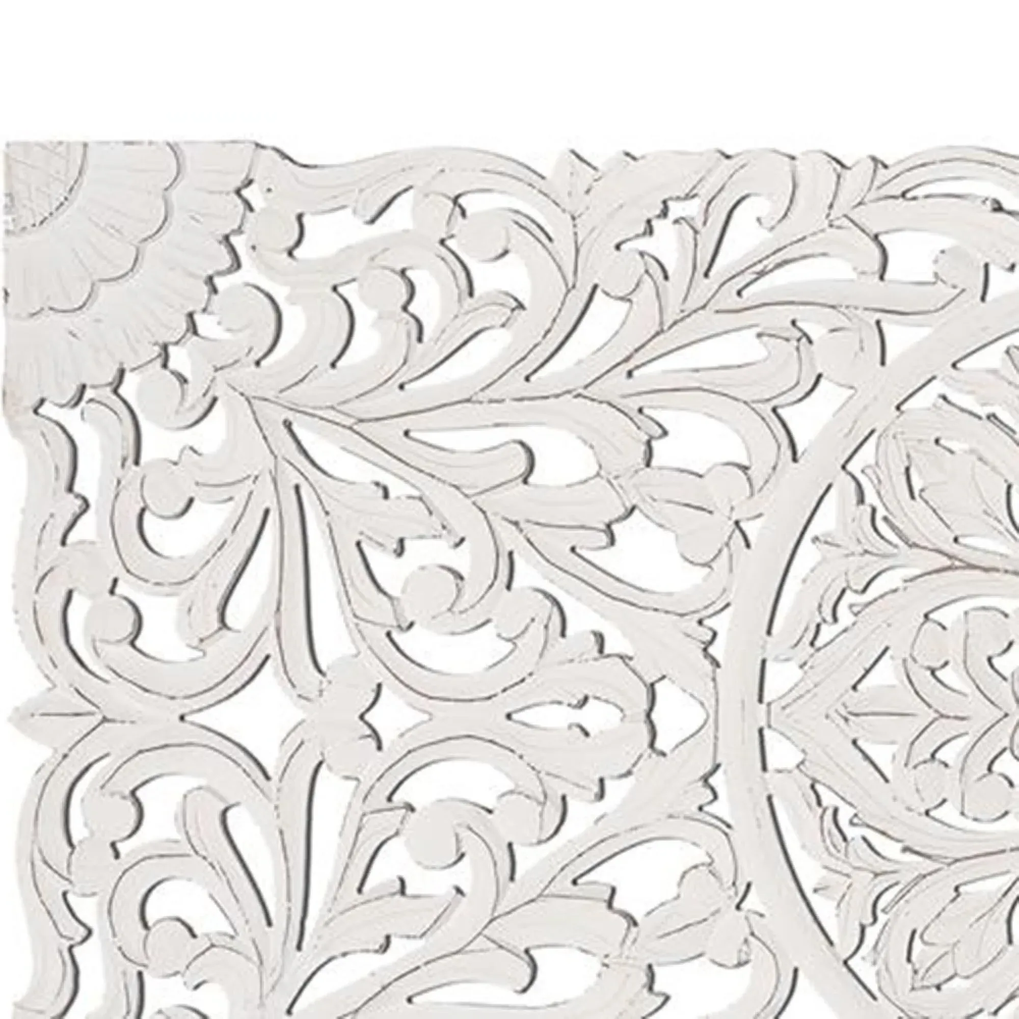 Radoyya Carved Wood Headboard - Aged White