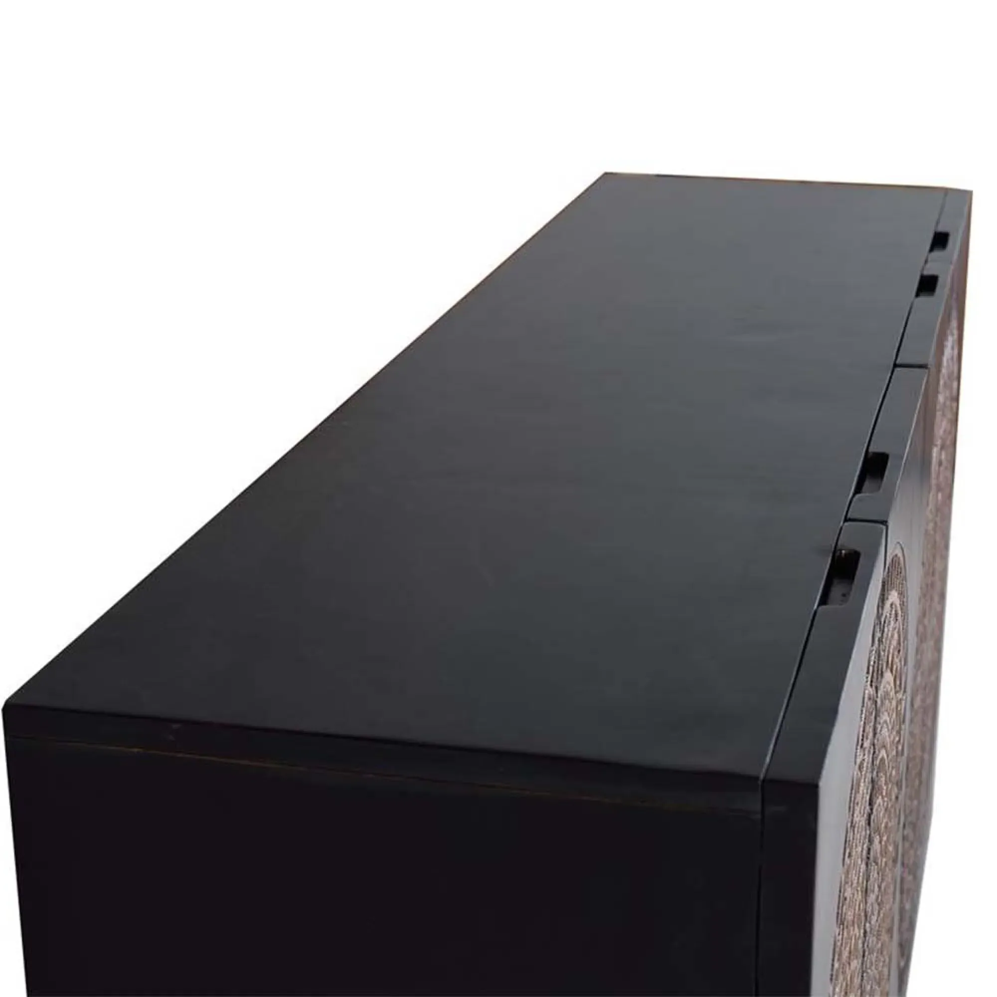 Refton Carved 4 Door Sideboard - Dark Walnut, Mango Wood