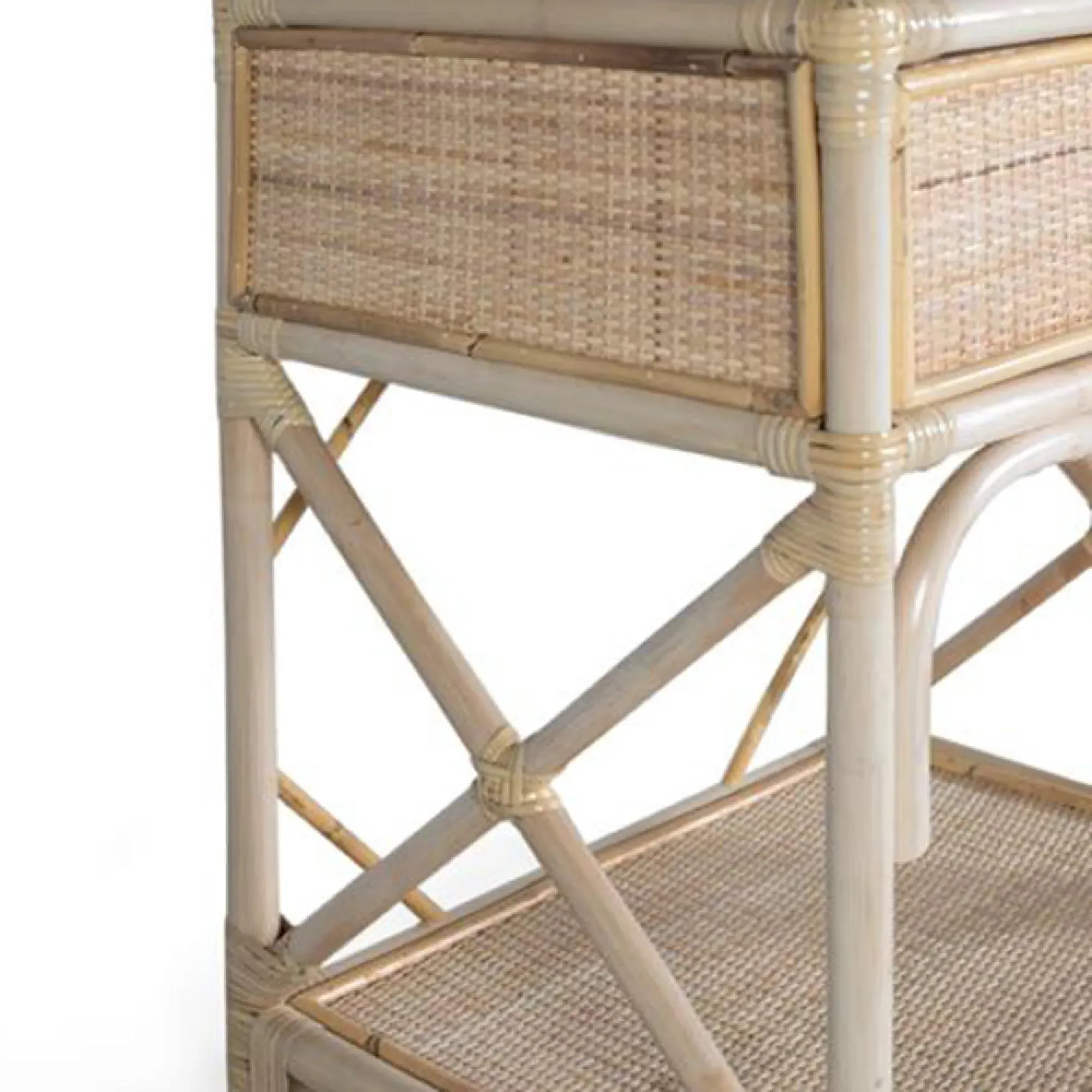 Revak 1 Drawer Bedside Table - Natural, Rattan
