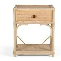 Revak 1 Drawer Bedside Table - Natural, Rattan