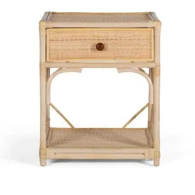 Revak 1 Drawer Bedside Table - Natural, Rattan image