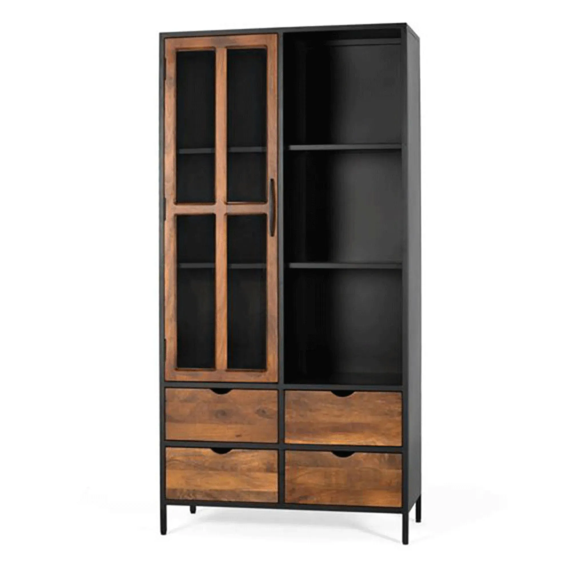 Rieti 1 Door Display Cabinet - Natural, Mango Wood