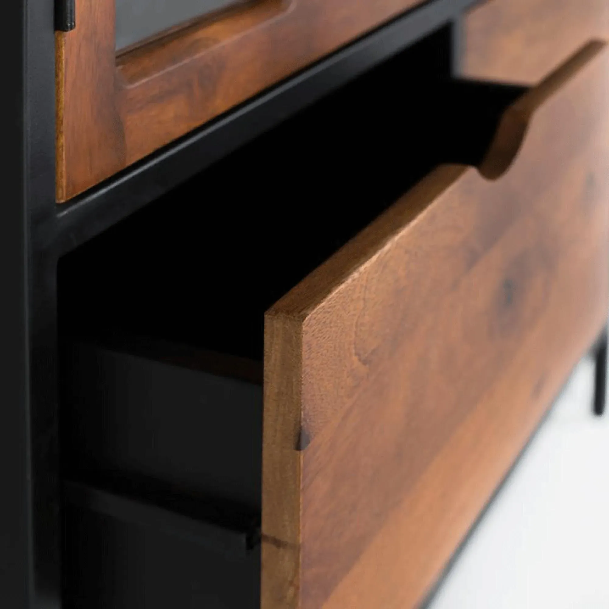 Rieti 1 Door Display Cabinet - Natural, Mango Wood