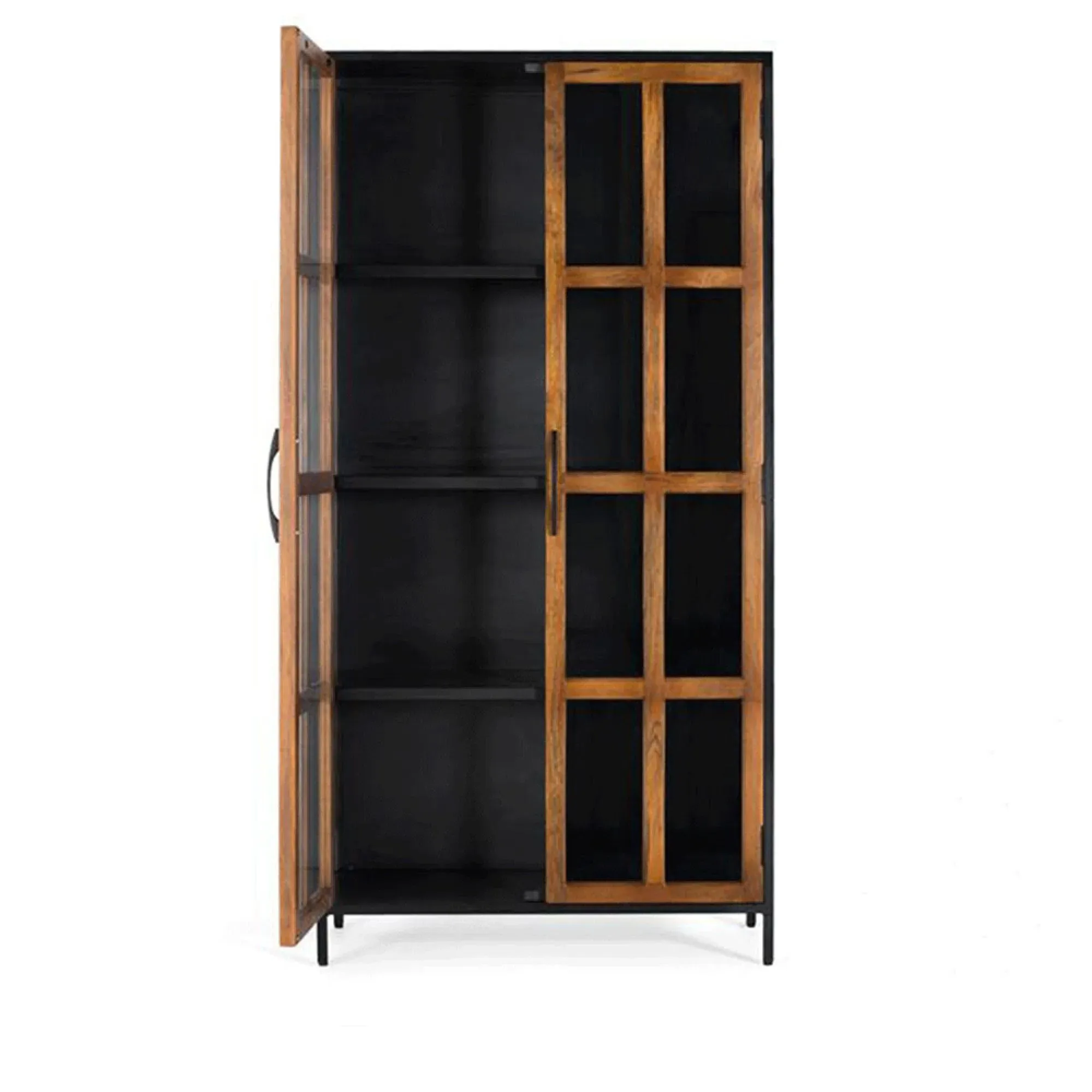 Rieti 2 Door Display Cabinet - Natural, Mango Wood