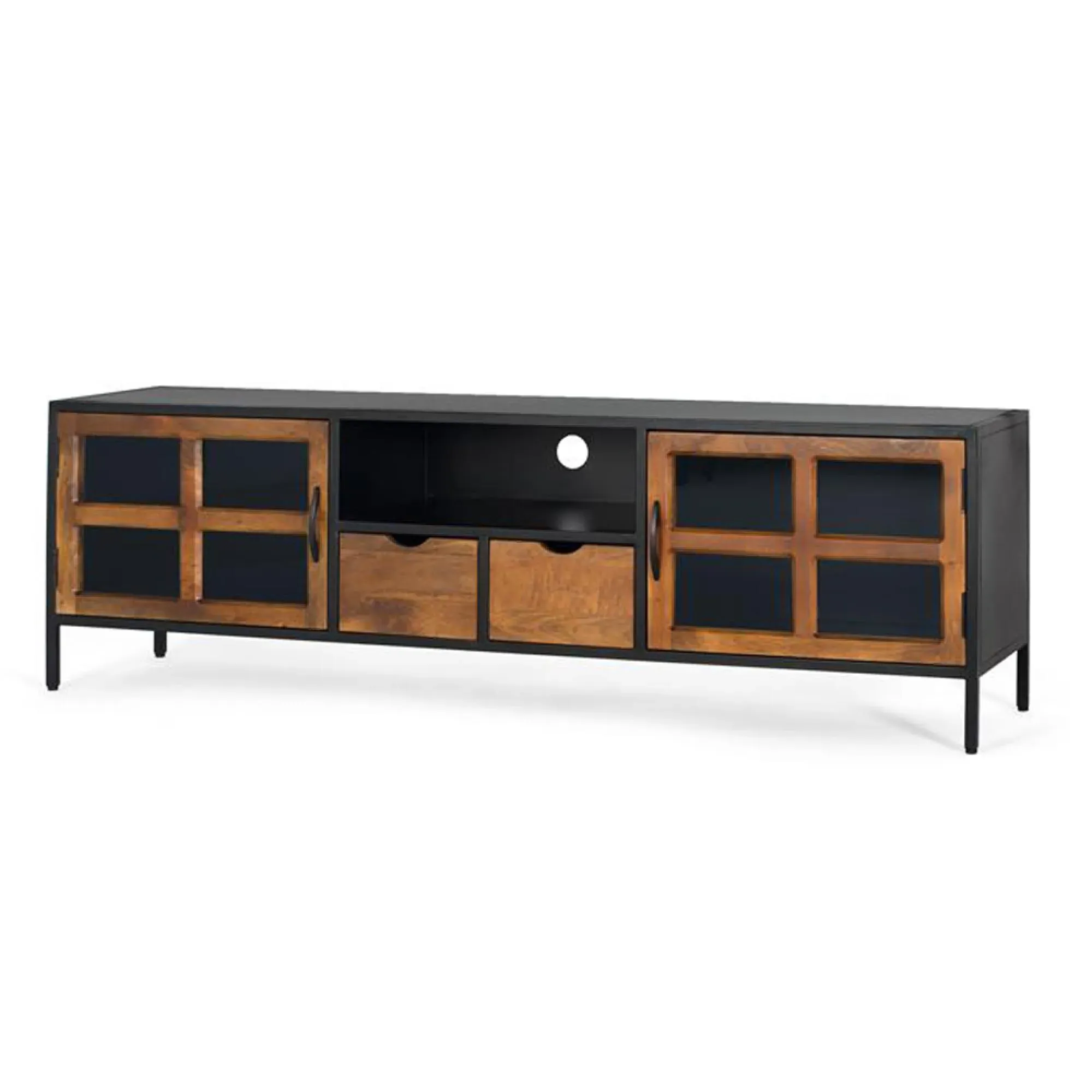 Rieti Large TV Unit with Storage - Natural, Mango Wood