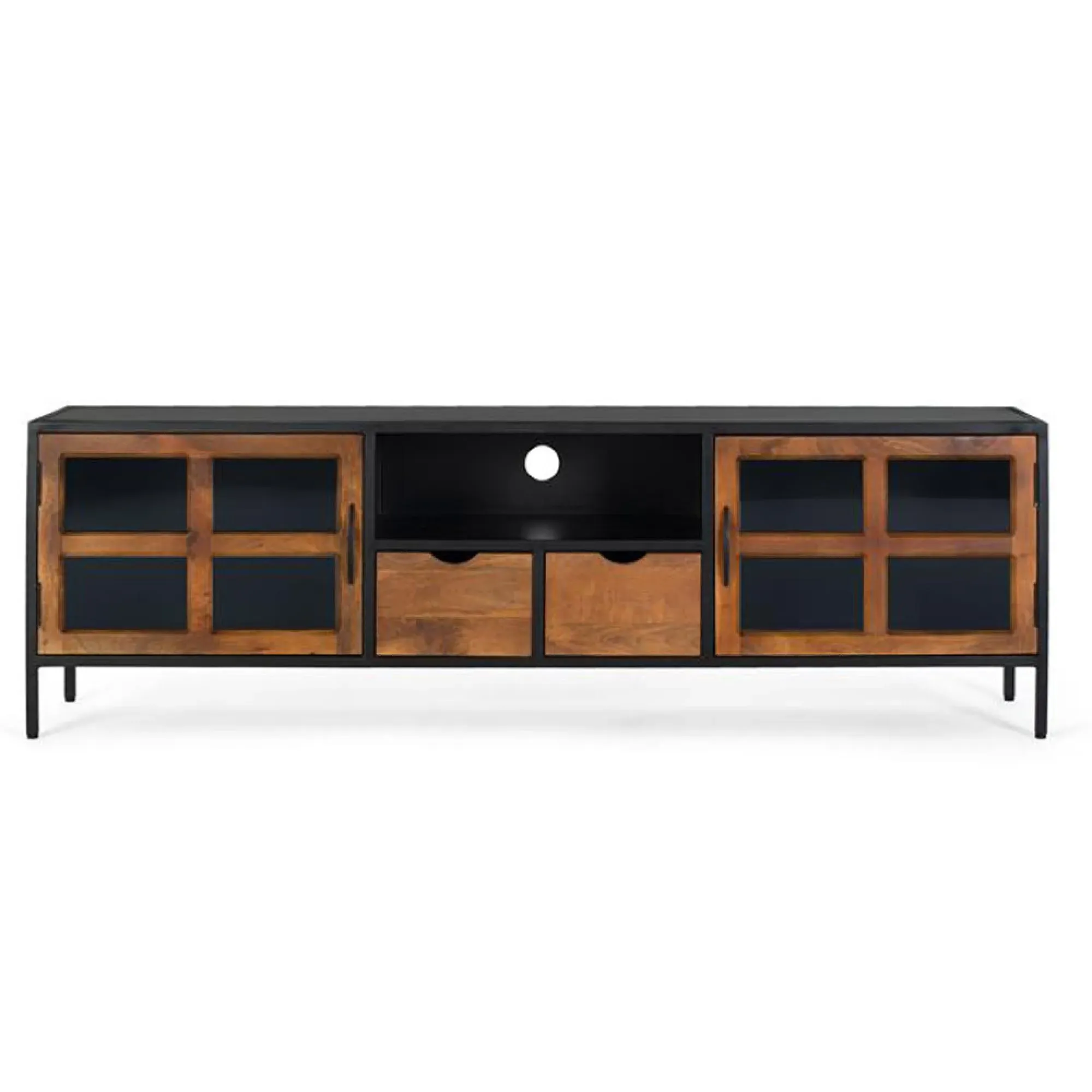 Rieti Large TV Unit with Storage - Natural, Mango Wood