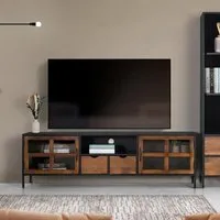 Rieti Large TV Unit with Storage - Natural, Mango Wood