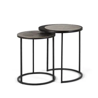 Rome Round Nest of 2 Tables - Bronze, Metal image