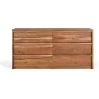 Ronceverte 6 Drawer Wide Chest - Natural, Acacia Wood