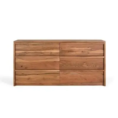 Ronceverte 6 Drawer Wide Chest - Natural, Acacia Wood