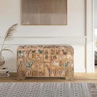 Safari Mango Wood Storage Trunk - Natural image