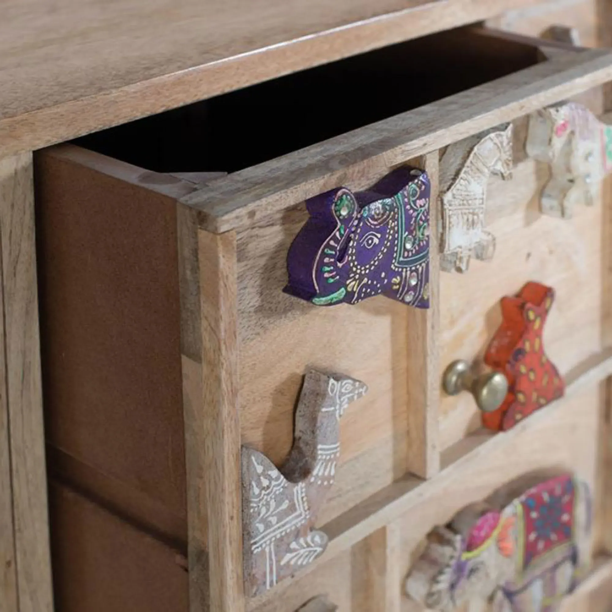 Safari Multi Drawer Hall Cabinet - Natural, Mango Wood