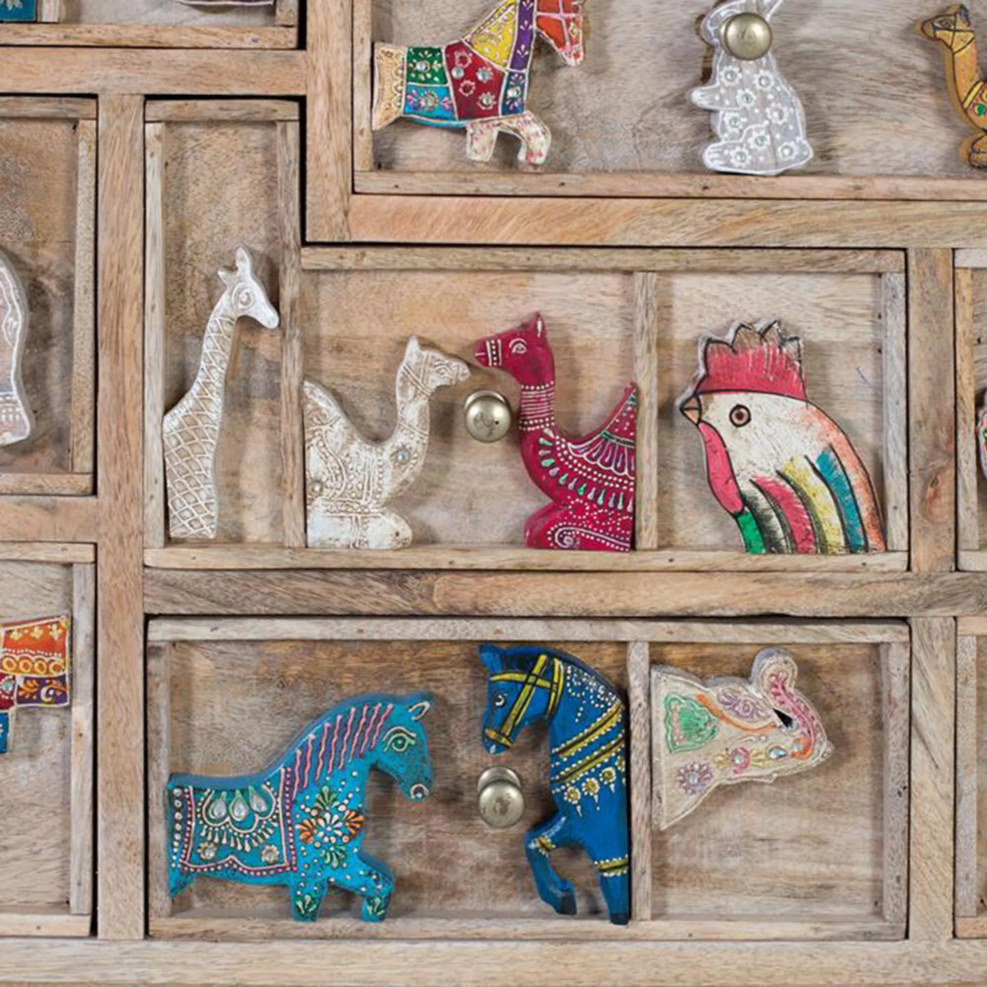 Safari Multi Drawer Hall Cabinet - Natural, Mango Wood