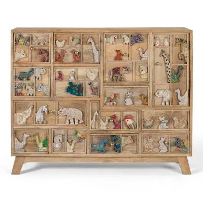 Safari Multi Drawer Hall Cabinet - Natural, Mango Wood image