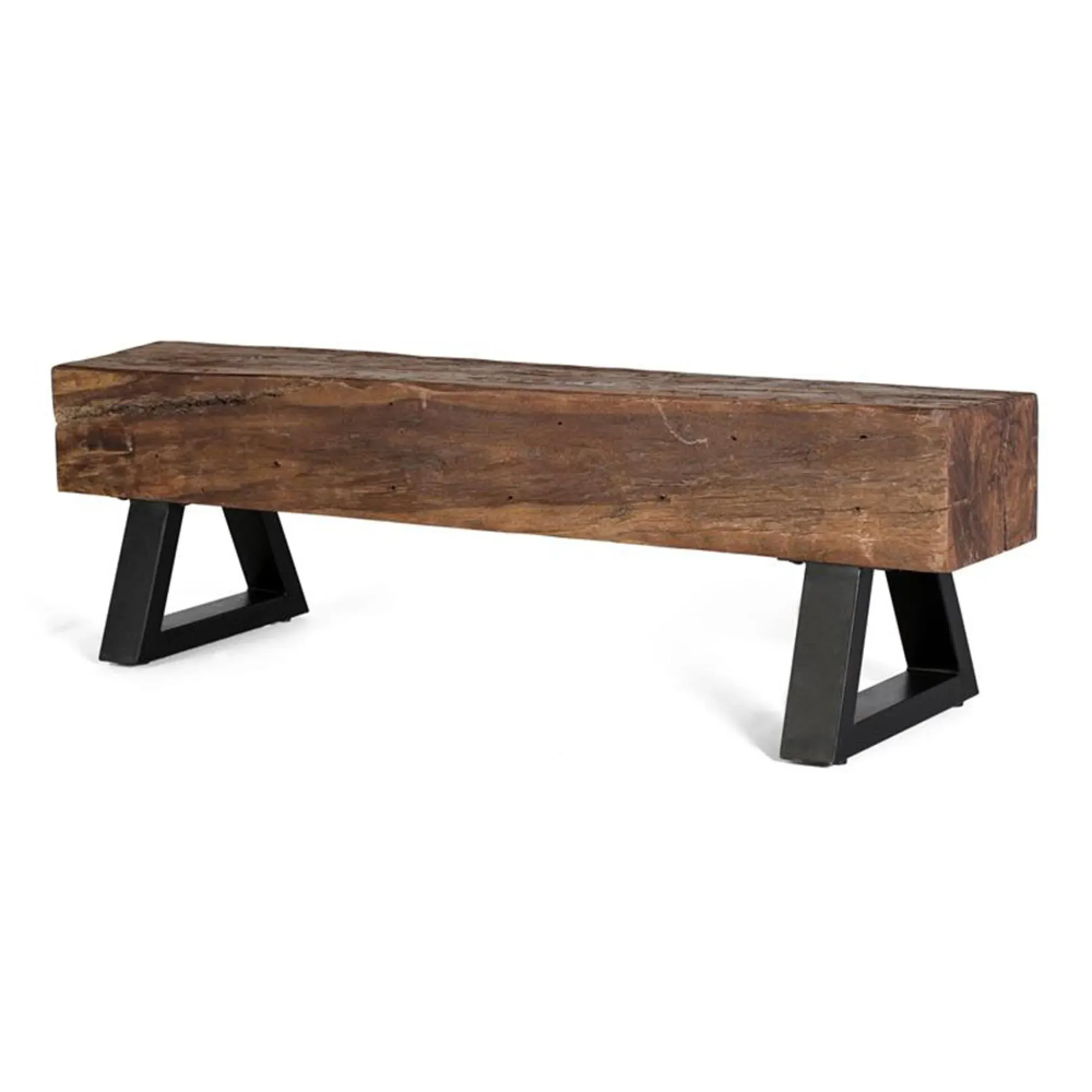 Saltillo Industrial Bench - Brown, Recycled Wood