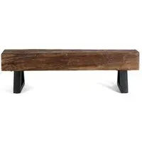 Saltillo Industrial Bench - Brown, Recycled Wood
