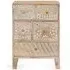 Savona 5 Drawer Bedside Table - Natural, Mango Wood