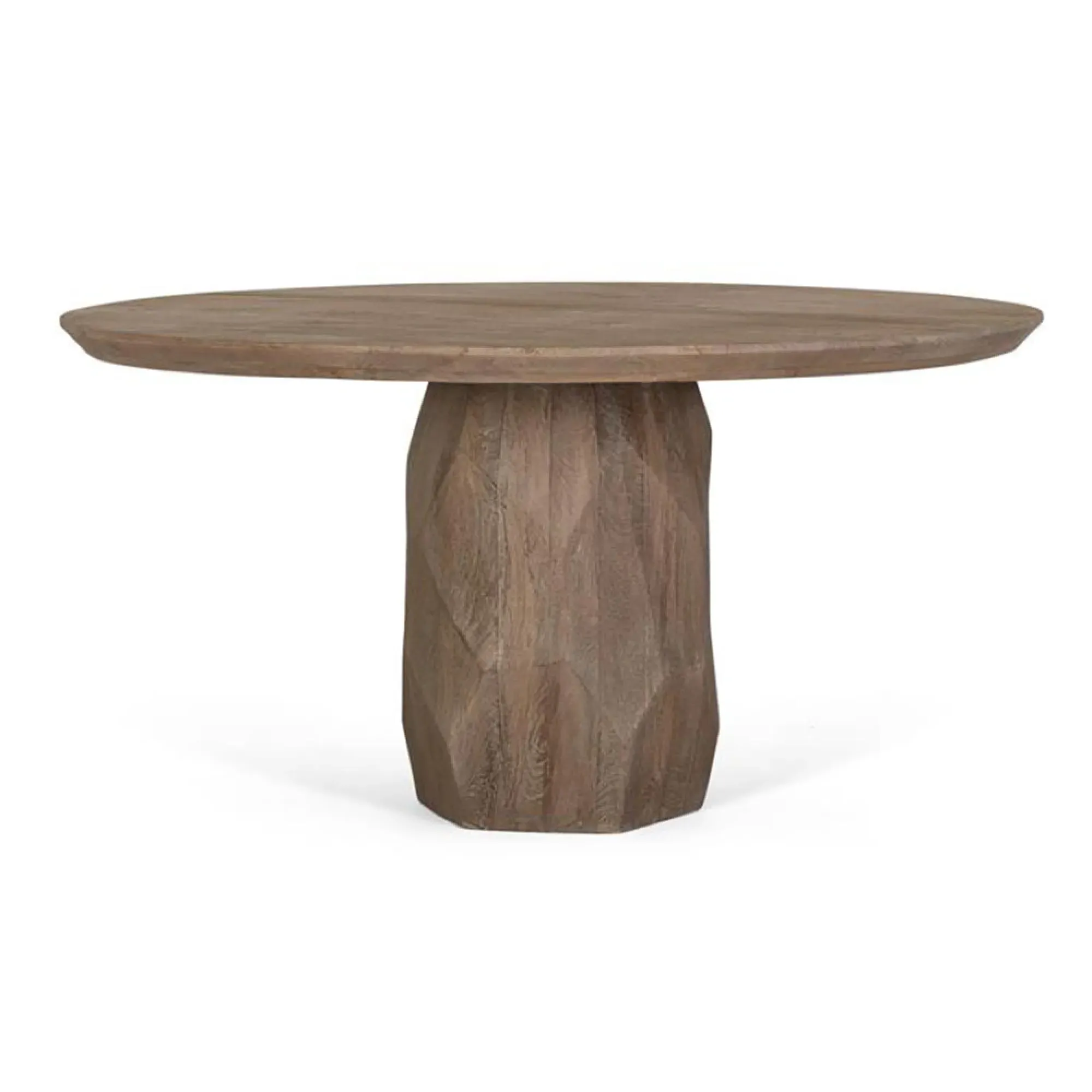 Savona Round 6-Seater Pedestal Dining Table - Natural, Mango