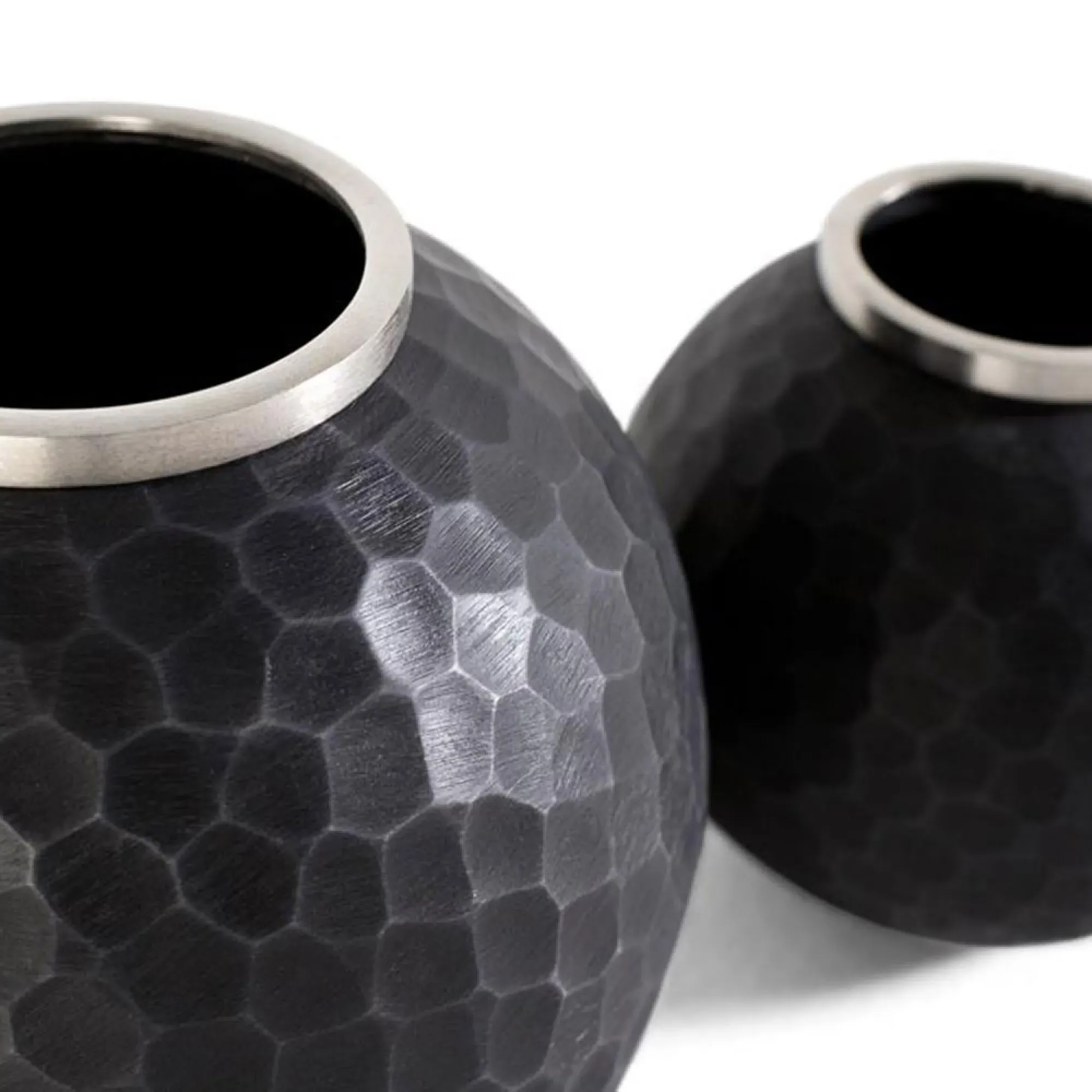 Sloane Round Vase Set of 3 - Dark Grey, Metal