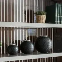 Sloane Round Vase Set of 3 - Dark Grey, Metal