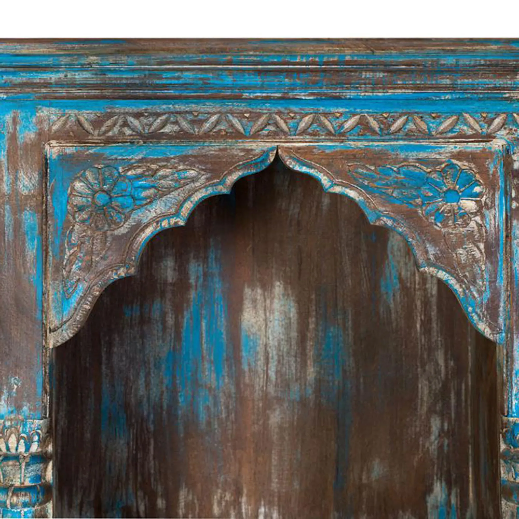 Sondrio Large Shelving Unit - Antique Blue, Mango Wood